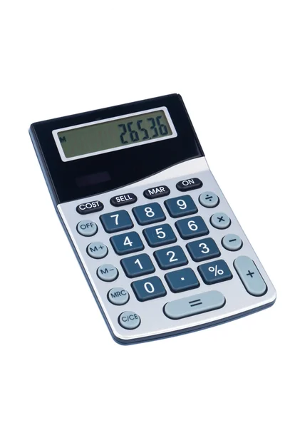 Kalkulačka na bílém pozadí — Stock fotografie