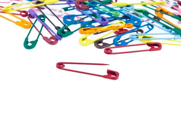 Many colorful safety pin — Stock Photo, Image