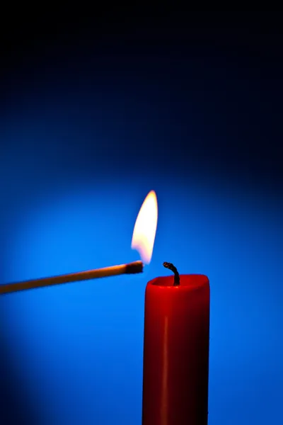 Свеча зажжена — стоковое фото