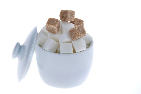 Bruine suiker. ongezond dieet — Stockfoto