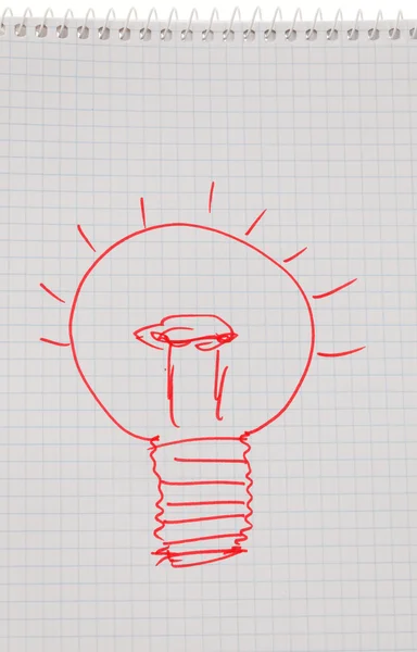 Incidência e ideias com lâmpada . — Fotografia de Stock