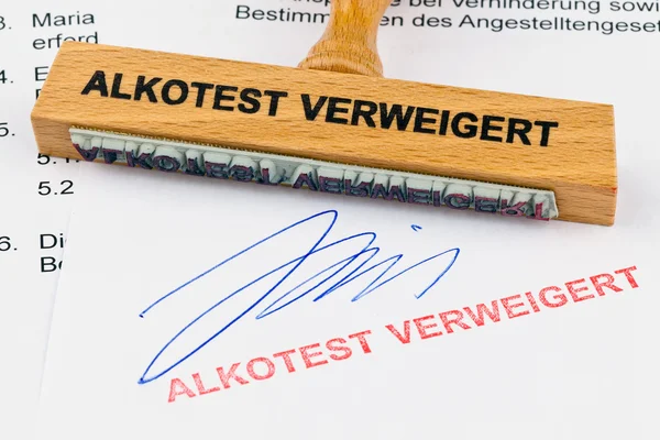 Holzstempel alkotest denied — Stock Photo, Image
