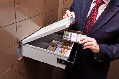 Locker in a bank vault clipart