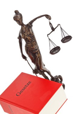 Justice in court with code clipart