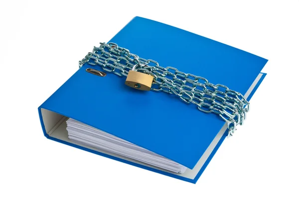 File folders with chain — Stock Photo, Image