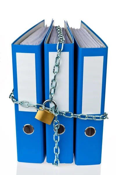 File folders with chain — Stock Photo, Image
