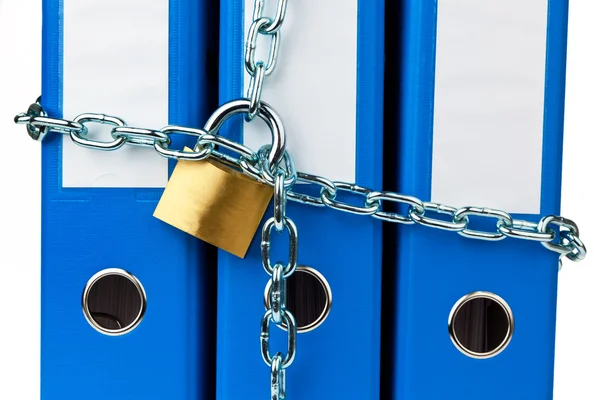 File folders with chain — Stock Photo, Image