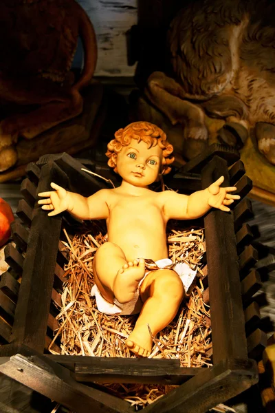 基督孩子在婴儿床 — 图库照片
