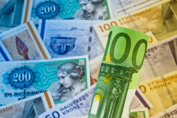 Dánské koruny. Dánsko je měna — Stock fotografie