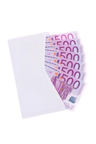 Конверт з рахунками в € — стокове фото