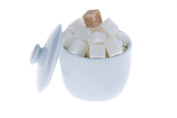 Καφετιά ζάχαρη. ανθυγιεινή διατροφή με υδατάνθρακες — Φωτογραφία Αρχείου