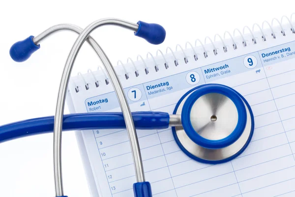 Calendar and stethoscope — Stock Photo, Image
