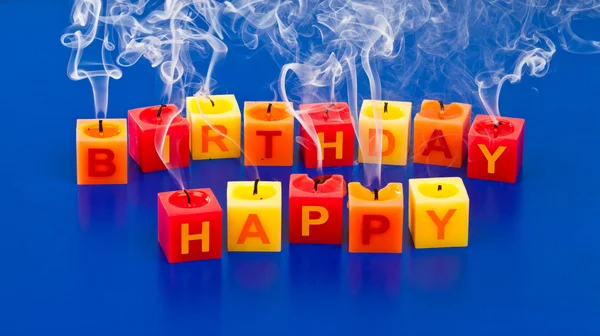 Gelukkige verjaardag kaarsen — Stockfoto