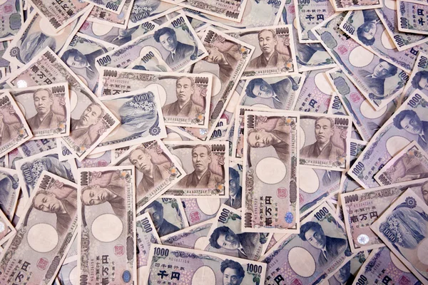 Jen bankovky, měna z Japonska — Stock fotografie