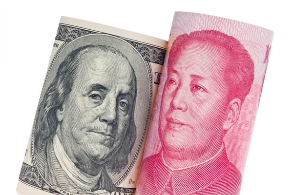 Китайский бизнес юань и доллар — стоковое фото