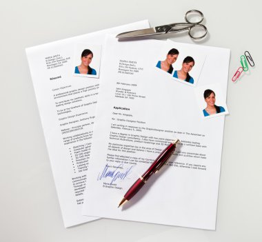 Write for application and cv clipart