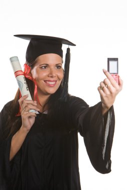 Young woman with a doctorate clipart