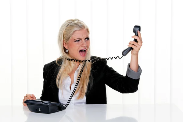 Mulher com vários telefones — Fotografia de Stock