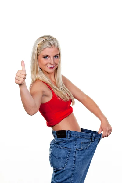 Mulher após uma dieta bem sucedida — Fotografia de Stock