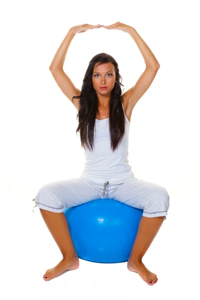 Woman with exercise ball — Stock Photo, Image