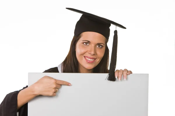 Mujer joven con un doctorado — Foto de Stock
