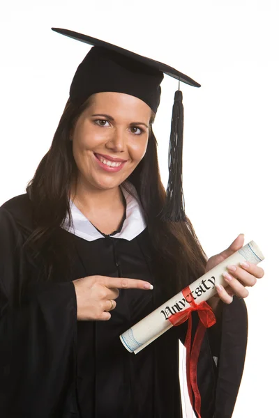 Mujer joven con un doctorado —  Fotos de Stock