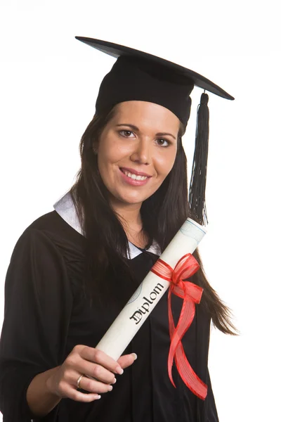 Jonge vrouw met een doctoraat — Stockfoto