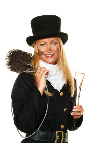Chimney sweep. good luck on new year's eve — Stock Photo, Image