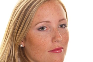 Blond woman with freckles clipart