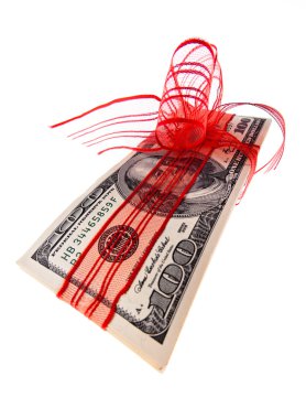 Dollar bills as a monetary gift clipart