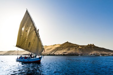 Felucca in aswan, egypt clipart