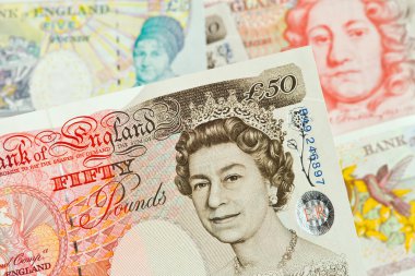 British pound notes. british pound. banknotes of the british cur clipart