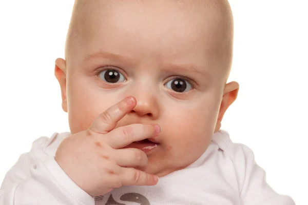 Rosto de um bebê surpreso — Fotografia de Stock