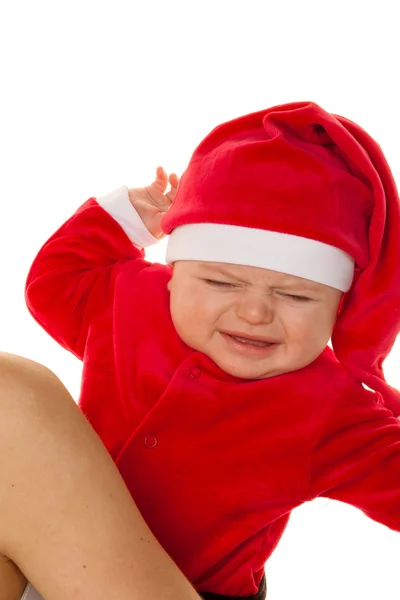 Pequeno bebê como Papai Noel — Fotografia de Stock