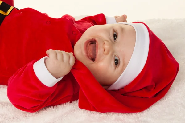 Little baby as santa claus — Stock Photo, Image