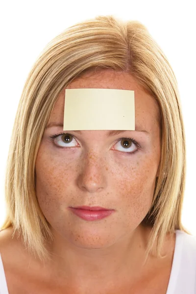 Study on women with notepad — Stock Photo, Image