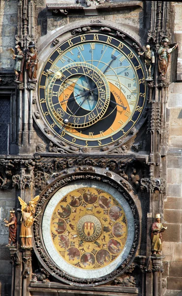 Prags astronomiska klockan på gamla rådhuset — Stockfoto