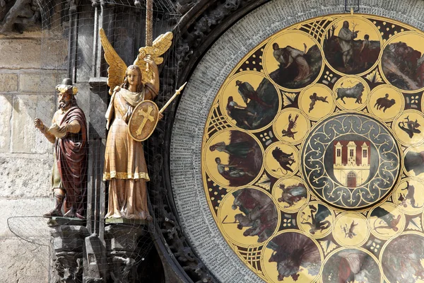 Prague astronomical clock on old town hall — Stock Photo, Image
