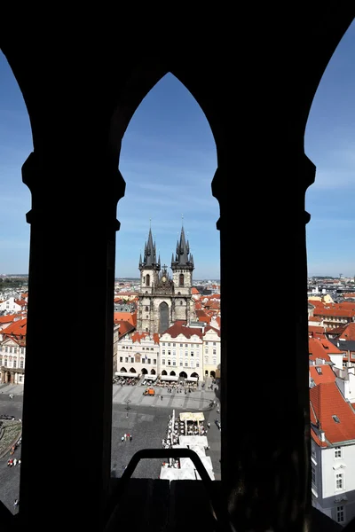 Prága, Óváros tér, tyn templom — Stock Fotó