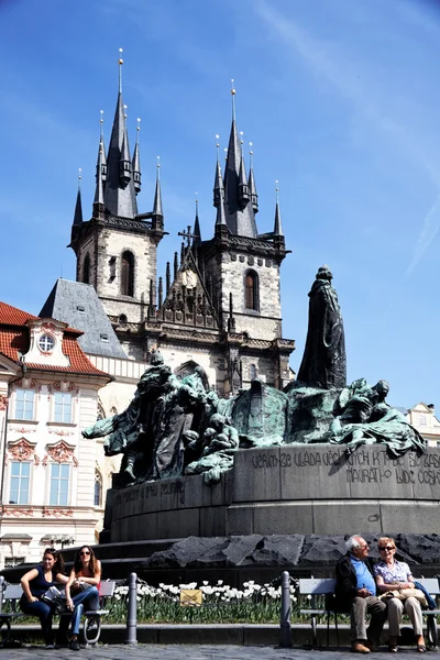 Praga, placu Starego miasta, Kościół tyn — Zdjęcie stockowe