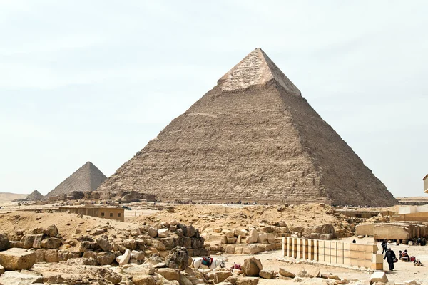 Aegypteb, giza, druga Piramida — Zdjęcie stockowe