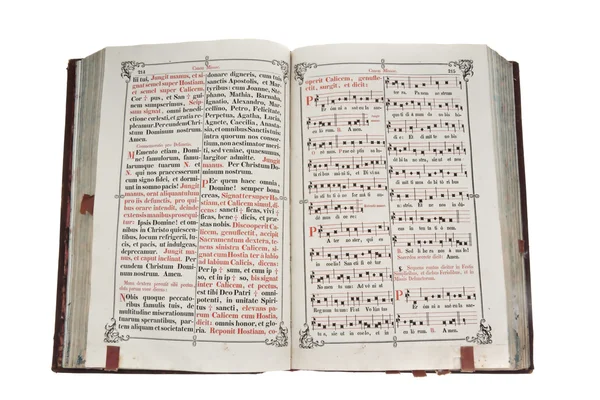 Um velho missal e um livro de canções de padre — Fotografia de Stock