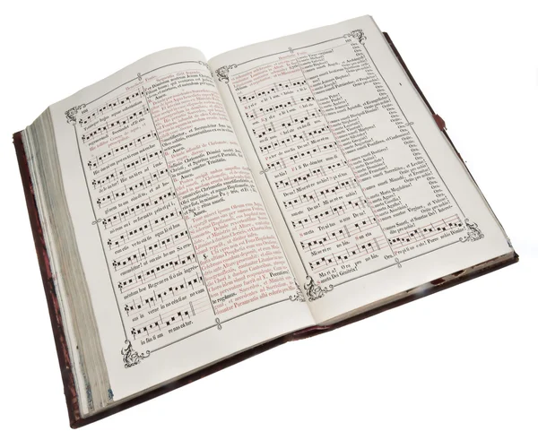 Ein altes Messbuch und ein Priesterliederbuch — Stockfoto