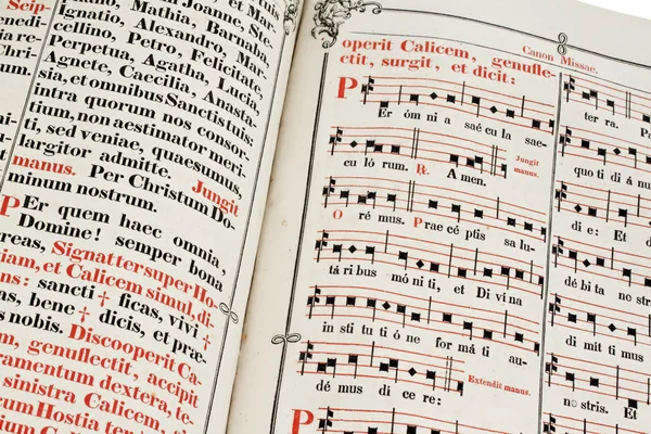 An old missal and a priest songbook — Stok fotoğraf