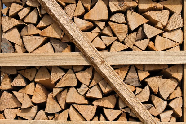 Empilhamento de madeira fã de lenha — Fotografia de Stock