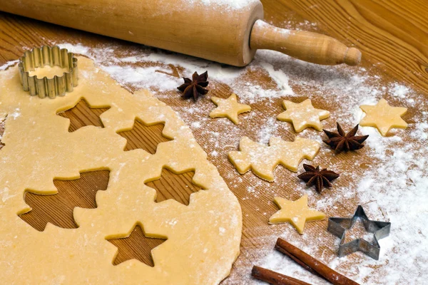 Випічка печива та печива на Різдво — стокове фото