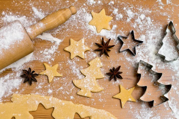 Pečení cukroví a sušenky k Vánocům — Stock fotografie