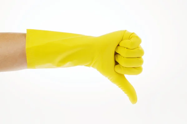 一位清洁女工 glove — 图库照片