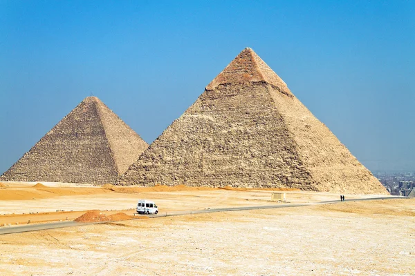 Egypt, Gíza, cheops a druhou pyramidu — Stock fotografie