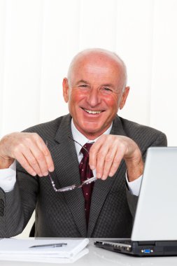 Successful older entrepreneurs in the office clipart
